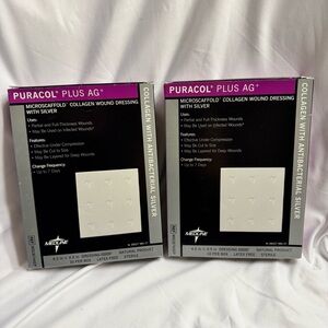 MedLine Puracol Plus AG Microscaffold Collagen Silver Wound Dressing-2 Boxes